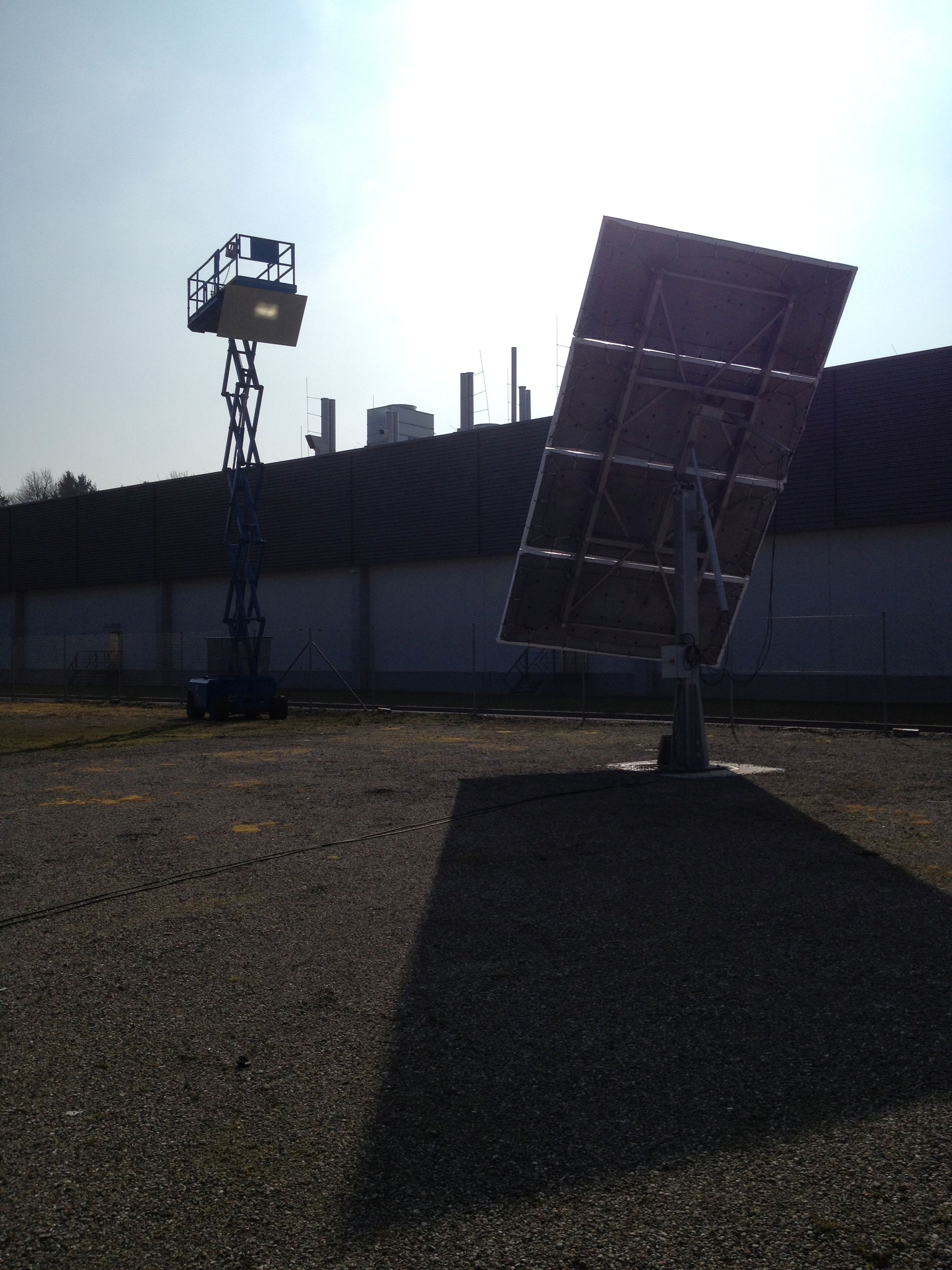 „Focal Spot“ Test am Fraunhofer ISE Heliostatenteststand.