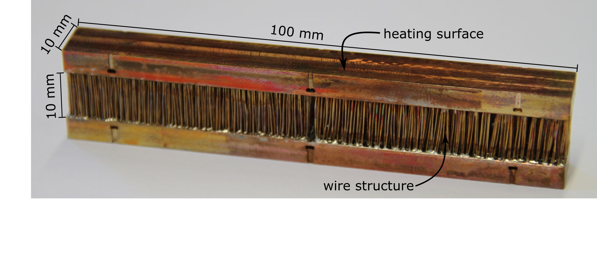 Versuchsmuster einer Drahtstruktur zur Oberflächenvergrößerung von Wärmeübertragern.