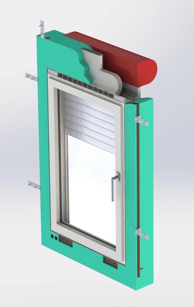 Vorgefertigtes multifunktionales Fenstermodul.