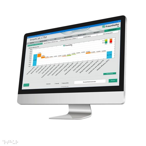 Die Software SmartCalc.Module hilft die Leistungsverluste zwischen Solarzelle und Modul bei der Herstellung von PV-Modulen zu reduzieren.