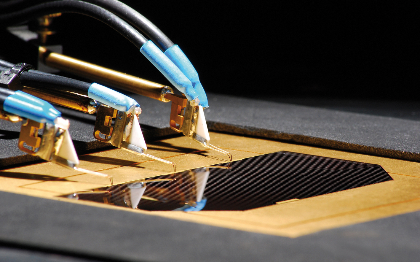 Space solar cell during measurement
