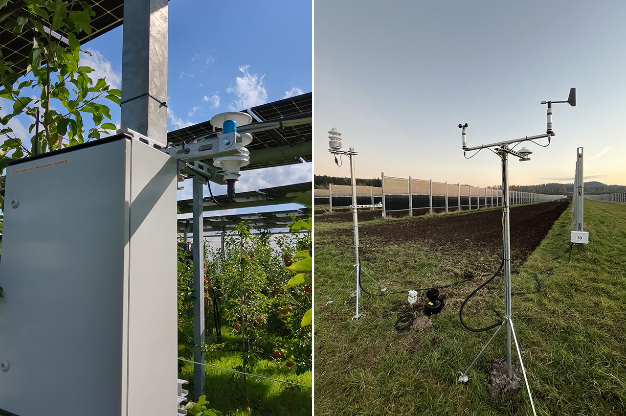 Agrivoltaic monitoring stations in operation