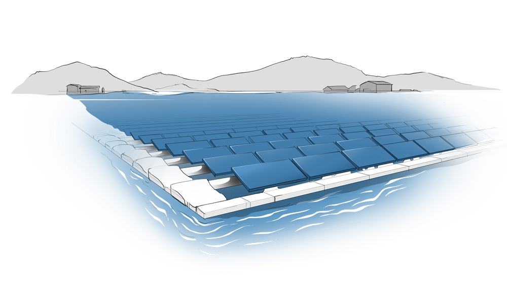 Schematic Representation of an Floating PV System