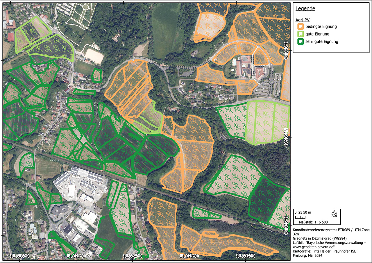 Suitability map for agri-PV systems, based on the digital landscape model.