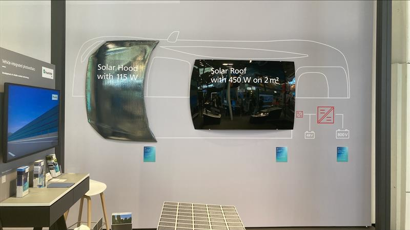 Solar car hood and roof