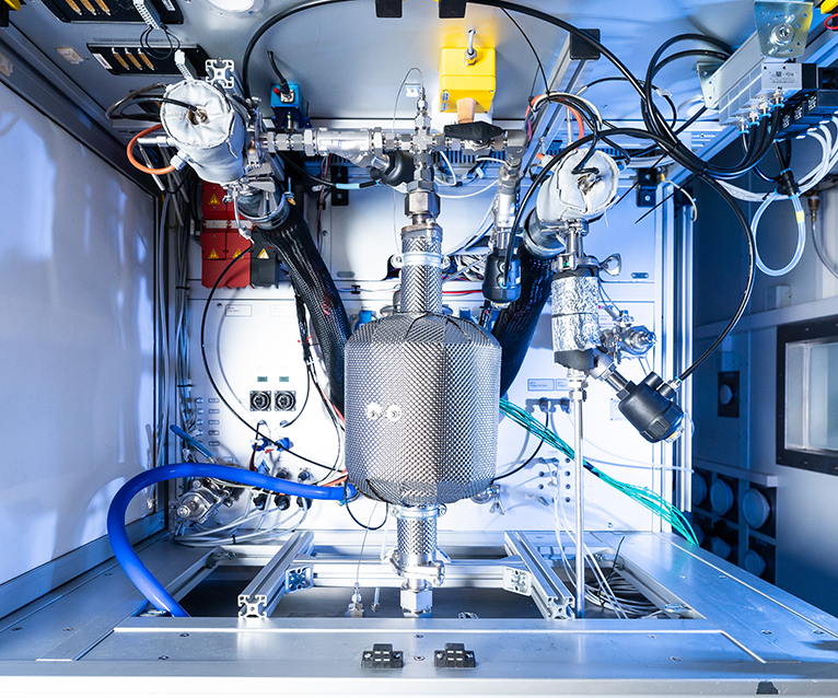 Direct Air Capture reactor prototype in process evaluation test rig at Fraunhofer ISE.