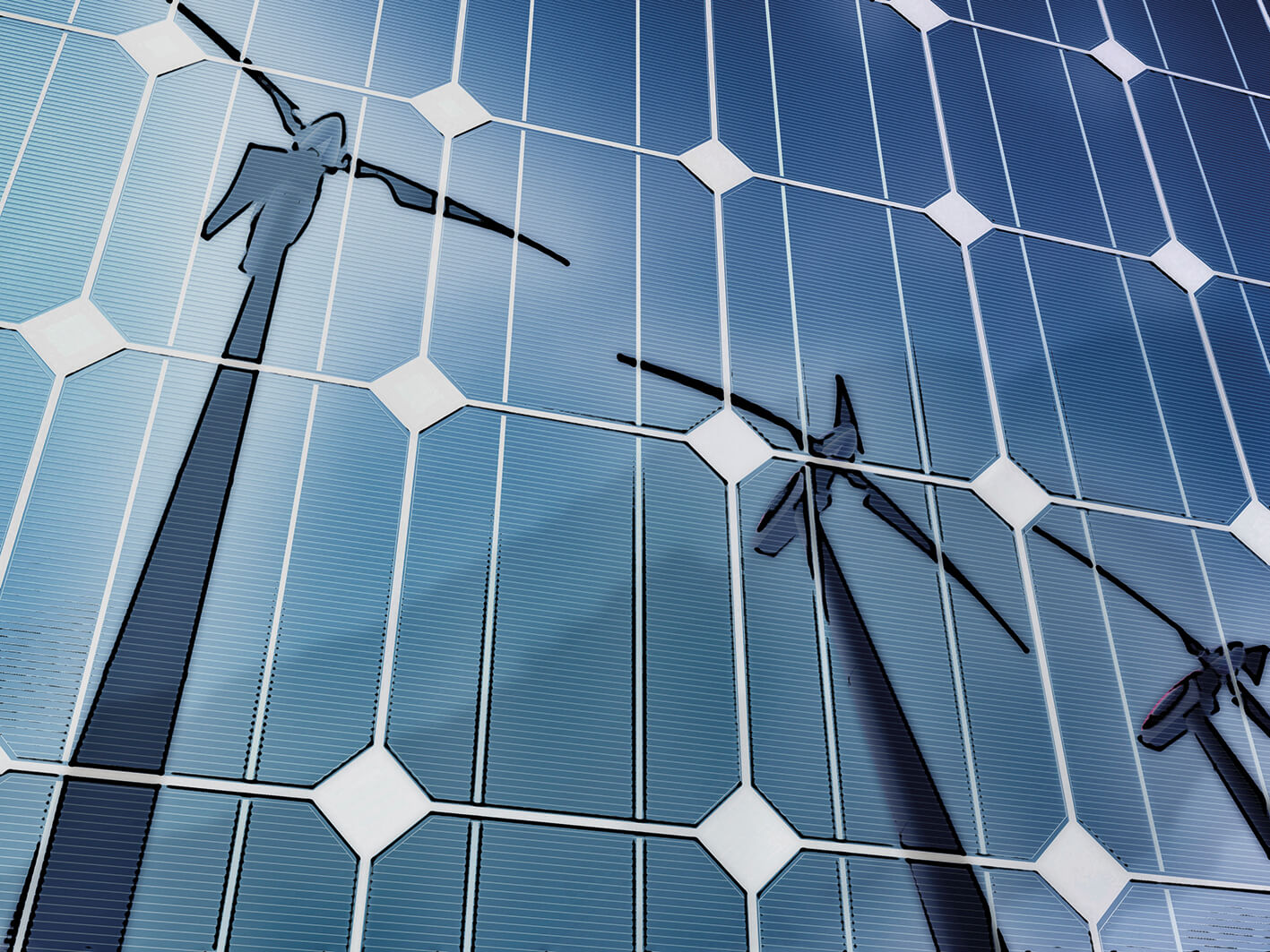 Windräder und Solarzellen