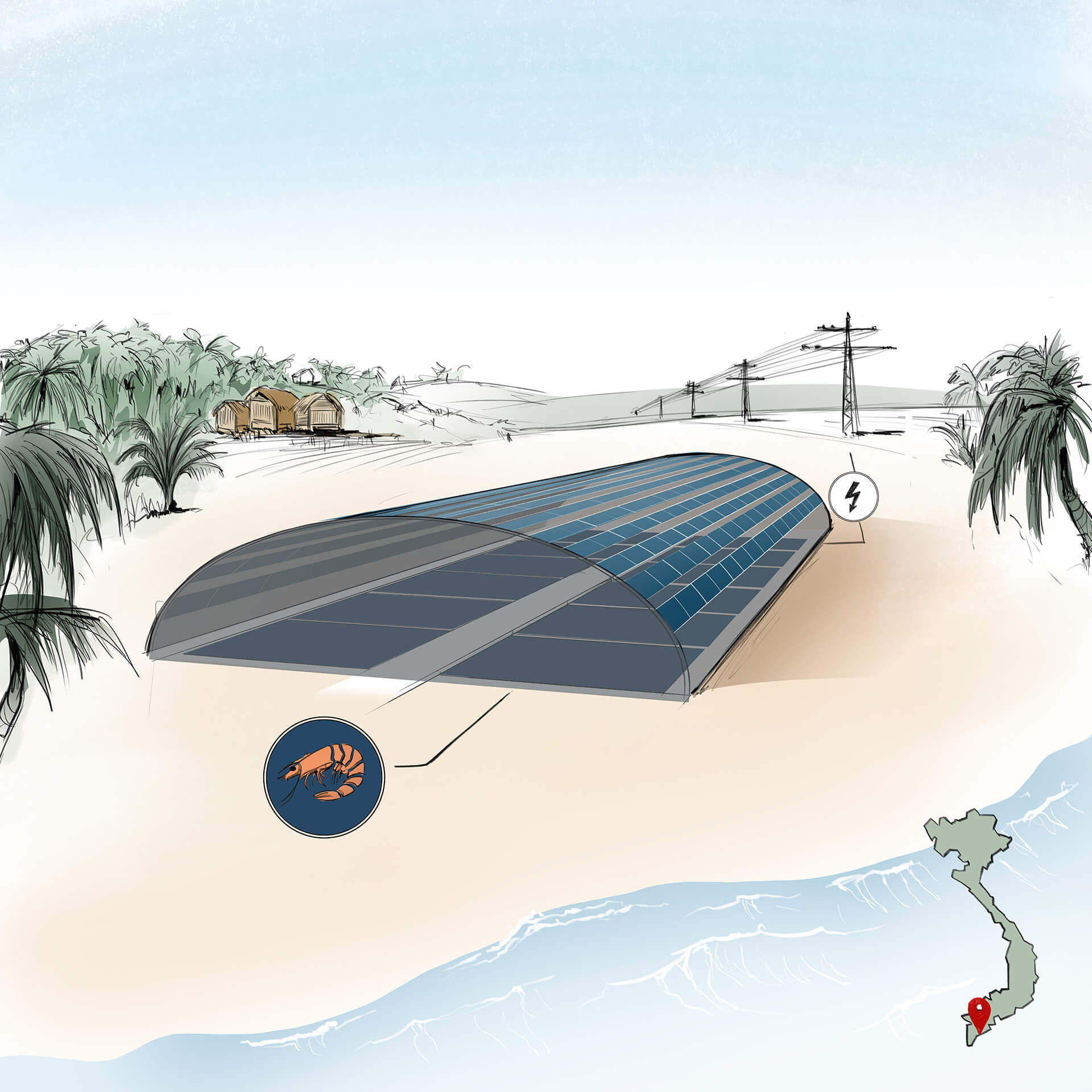 shrimp photovoltaic greenhouse