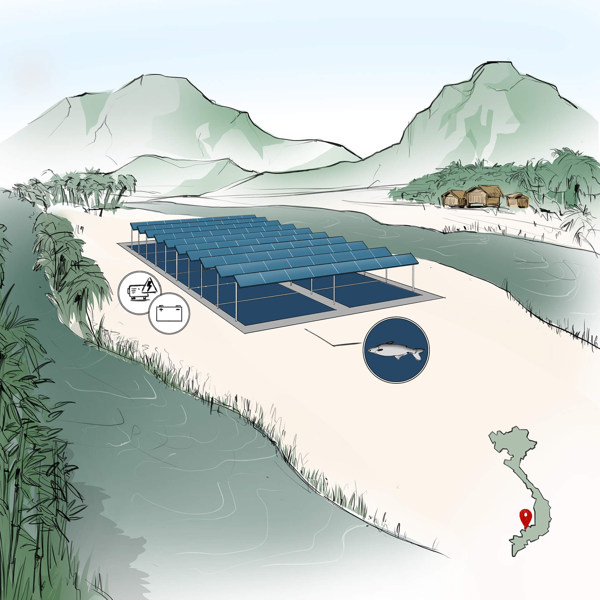 Planned pangasius photovoltaic plant