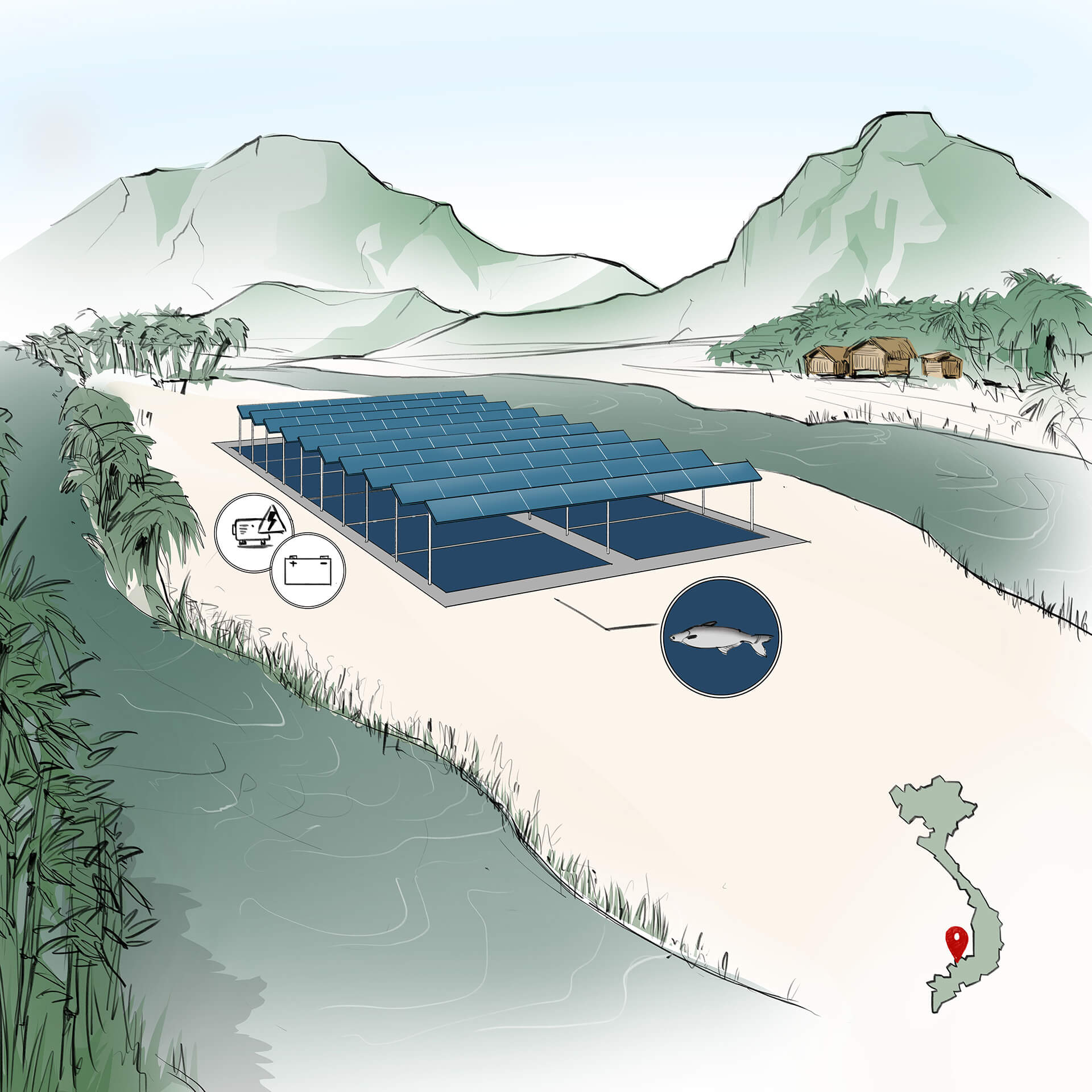Planned pangasius photovoltaic plant Planned pangasius photovoltaic plant