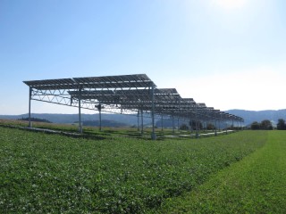 The agrophotovoltaics (APV) pilot plant located in Heggelbach near Lake Constance 