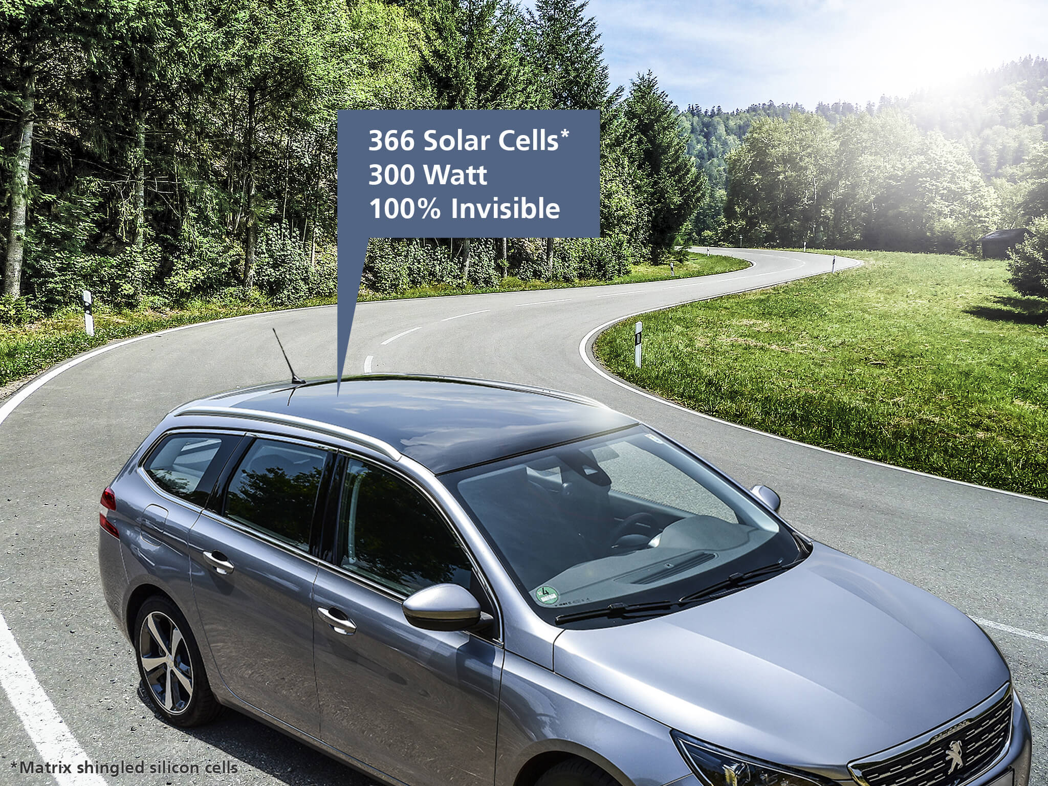 Photovoltaics integrated into a car roof Photovoltaics integrated into a car roof