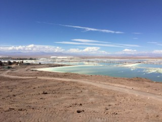 Evaporation ponds in northern Chile