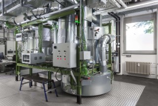 Existing single media molten salt storage system which is converted to a dual media storage system for tests within the project.