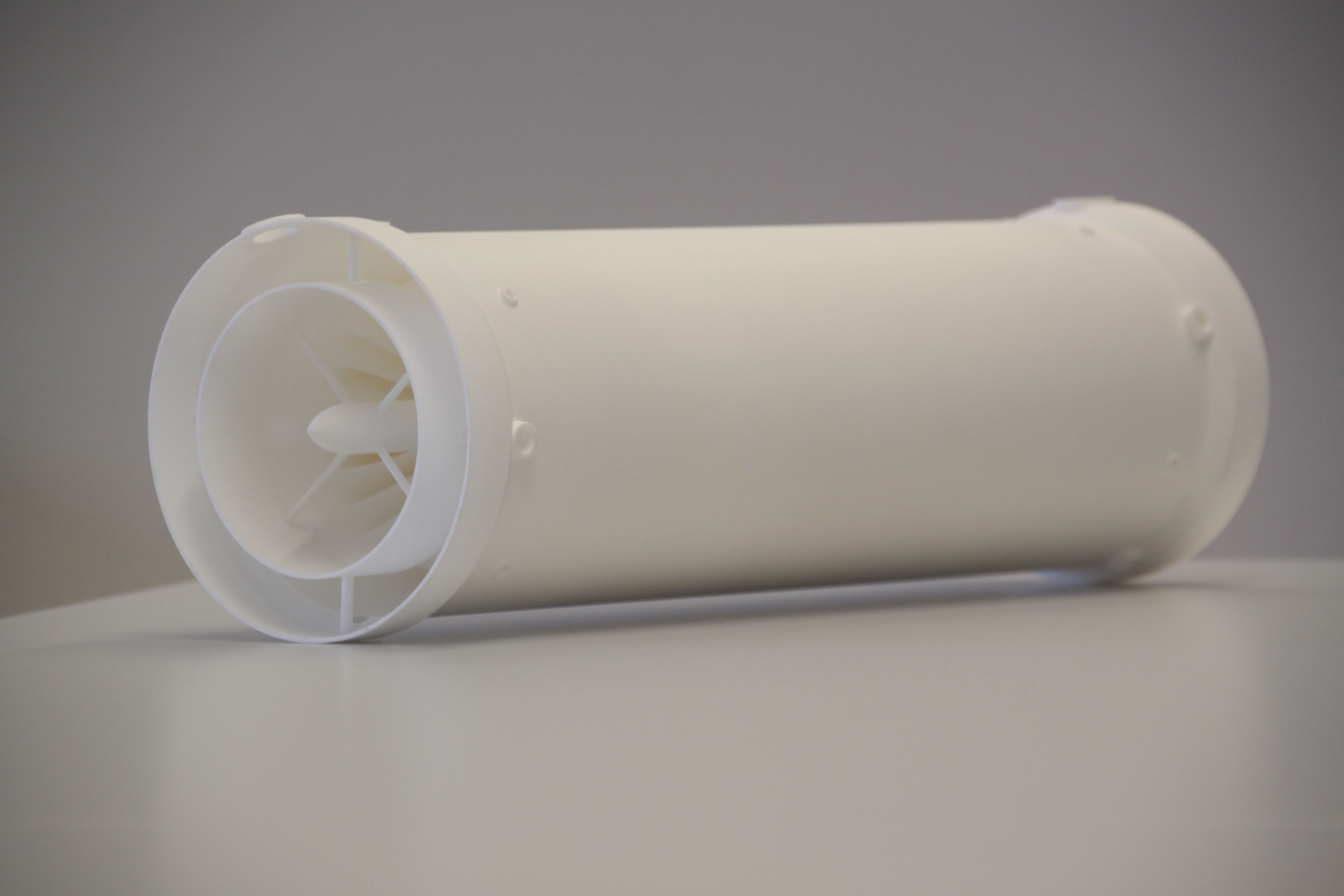First prototype of the 3D-printed coaxial heat exchanger
