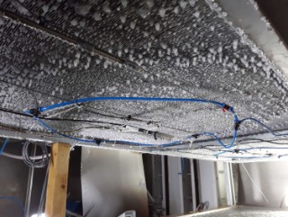 Air inlet of an air/brine heat exchanger with measurement technology during experimental studies on the frosting and defrosting behavior