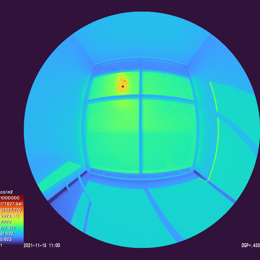 False-colour luminance image