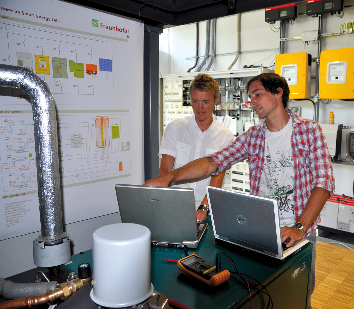 Newly developed concepts are implemented and tested in the SmartEnergyLab of Fraunhofer ISE.