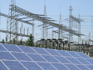 PV power plant with substation.