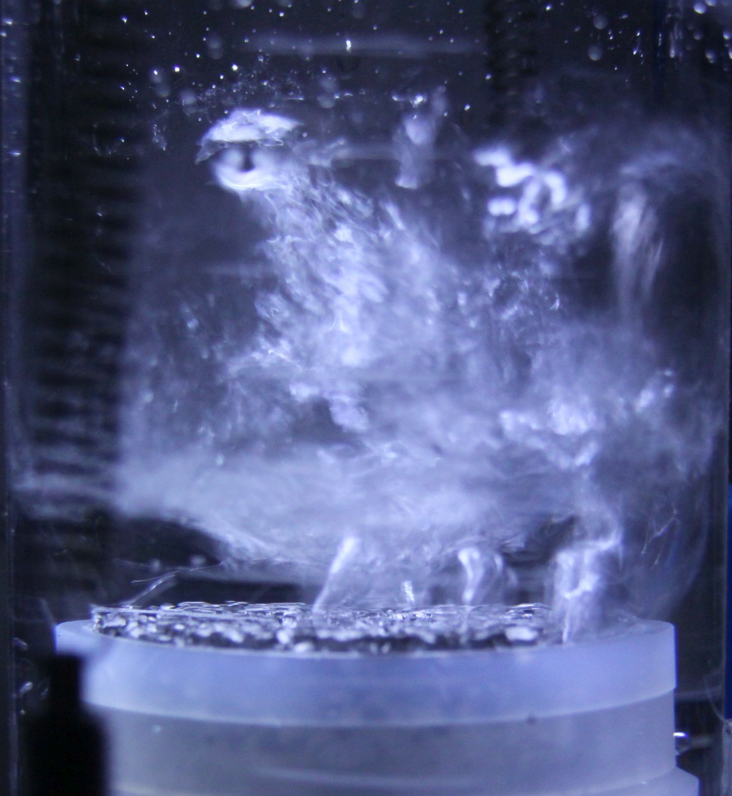 Boiling water in low pressure region (10-20 mbar) induced by a porous boiling structure