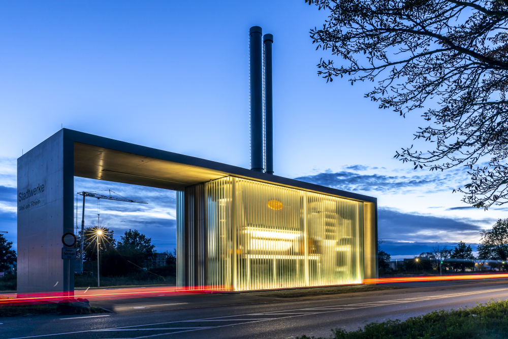 Biomass cogeneration plant in one of the Weil am Rhein demonstration heating networks.